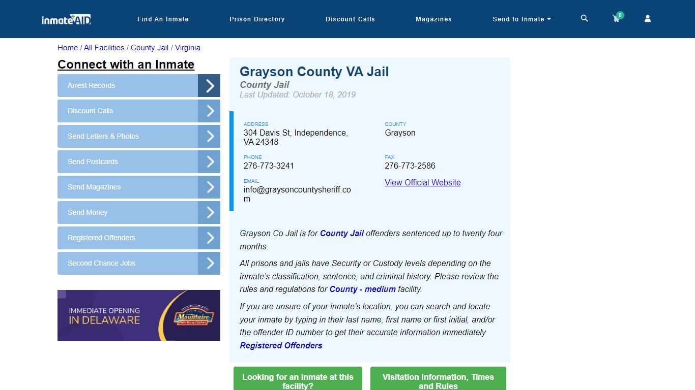 Grayson County VA Jail - Inmate Locator